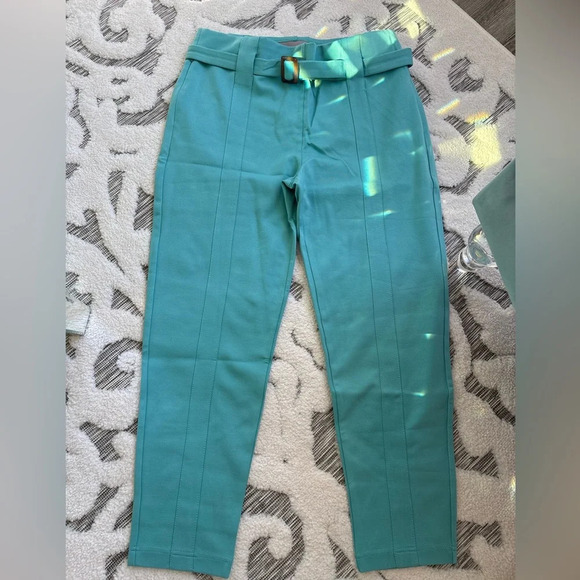 BetaBrand High Rise Lite Ponte Yoga Pants Teal Tartan Bluetiful Sz LP - Picture 7 of 7